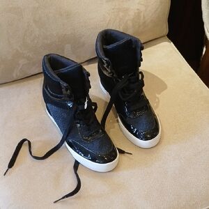 Guess Black and White Women's High-Top Sneakers
